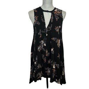 Free People Women's Tank Top Floral Black - Size Extra Small